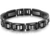 8.5" Inch Length - Mens Bracelet - All Black - Mens Stainless Steel Bracelets 