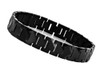 8" Inch Length - Men's Tungsten Carbide Bracelet - Black Tone High Polish Puzzle Link Bracelet, Wedding or Anniversary Gift