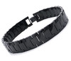 10" Inch Length - Men's Tungsten Carbide Bracelet - Black Tone High Polish Puzzle Link Bracelet, Wedding or Anniversary Gift