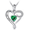 Mother's Day Gift Pendant - I Love You Mom - Dark Green Stone with Silver Tone Twisted Heart Pendant with tiny CZ stones - with 18" Chain Necklace. Gift for mom, grandma, mama, grandmother's birthday jewelry, etc.