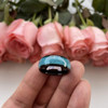 (8mm) Unisex or Men's Blue Turquoise Inlay Tungsten Carbide Wedding Ring Band. Black Domed Style Tungsten Carbide Ring Comfort Fit.
