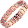 8.5" Inch Length - Men's Rose Gold Steel Magnetic Bracelet - Double Strength Titanium Magnetic Bracelet - IP Rose Gold Plating