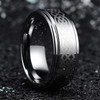 (8mm) Unisex or Men's Tungsten Carbide Wedding Ring Band. Laser Etched Silver Band Celtic Knot Ring.