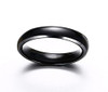 (4mm) Women's Black Titanium Ring Duo Tone Silver Edges. High Polish Finish. Comfort Fit and Light Weight.