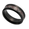 (8mm) Unisex or Men’s Black and Red Celtic Tungsten Carbide Wedding Ring Band with Resin Inlay Silver and Red Celtic Knot Design