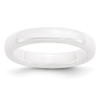 (4mm) Women's White Ceramic Wedding Ring Band with Polished Domed Top