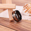 (8mm) Unisex or Men's Ceramic Wedding Ring Band. Celtic Knot Ring with Rose Gold and Black Resin Inlay.