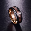 (8mm) Unisex, Women's or Men's Tungsten Carbide Wedding Ring Band. Black with Rose Gold Celtic Knot with Resin Inlay and Rose Gold inside tone.