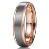 (6mm) Unisex, Men's or Women's Silver and Rose Gold Duo Tone Tungsten Carbide Wedding Ring Band. Comfort Fit