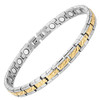 7.5" Inch Length - Silver and Gold Womens Titanium Magnetic Bracelet for her