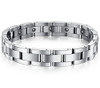 8.5 Inch Length - Men's Steel Magnetic Bracelet - Sleek Magnetic Polished Bracelet - Silver Tone