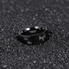 (8mm)  Unisex or Men's Hunting Ring / Deer Crossing Wedding ring band. Black Tungsten Carbide Band with Deer Antler and Hooves Laser Design. Hunter's Wedding ring band Comfort Fit Ring