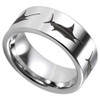 (8mm)  Unisex or Men's Fisherman's Ring / Fishing Wedding ring band. Silver Tungsten Carbide Band with Etched Sword Fish Design