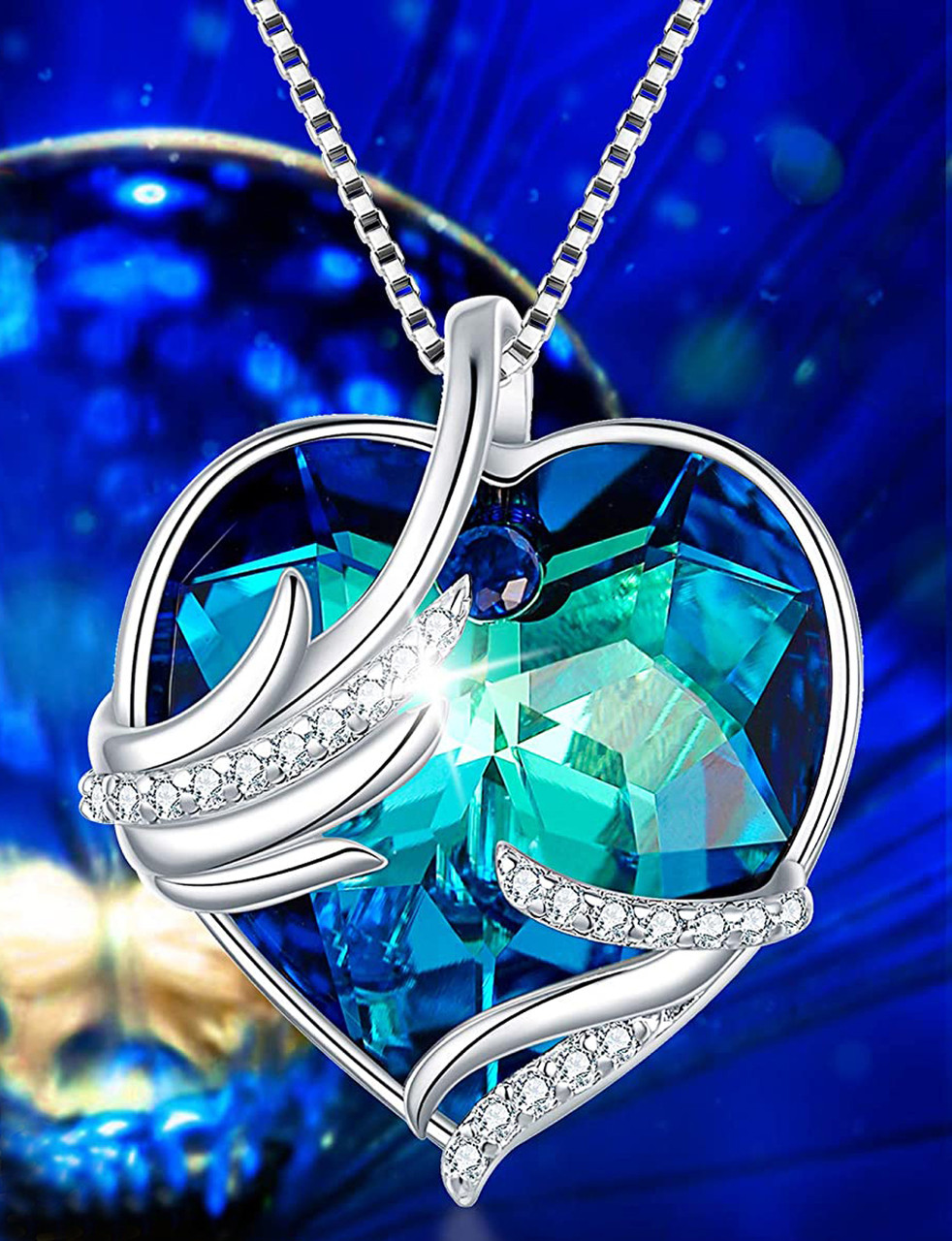 Charming Blue Crystal Heart Cross Pendant Necklace Elegant Women's Wedding  Charm Jewelry Choker Fashion Lady Party Accessories - China Jewelry and  Fashion Jewellery price | Made-in-China.com