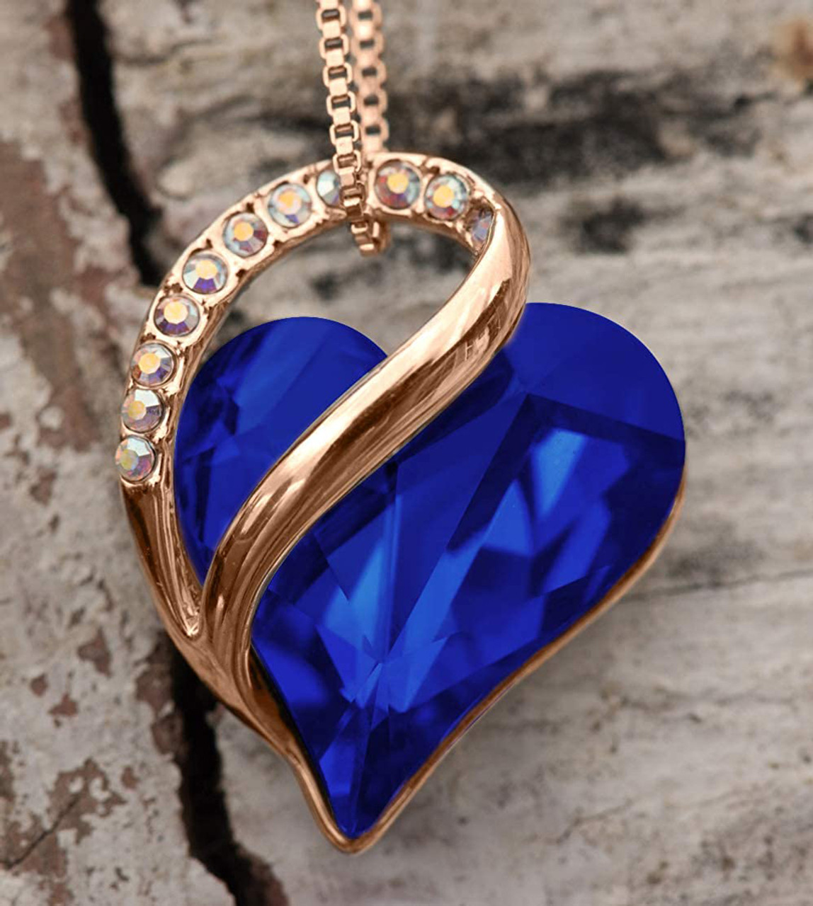 Sterling Silver Heart Garnet Gemstone Necklace - Ellie Ellie