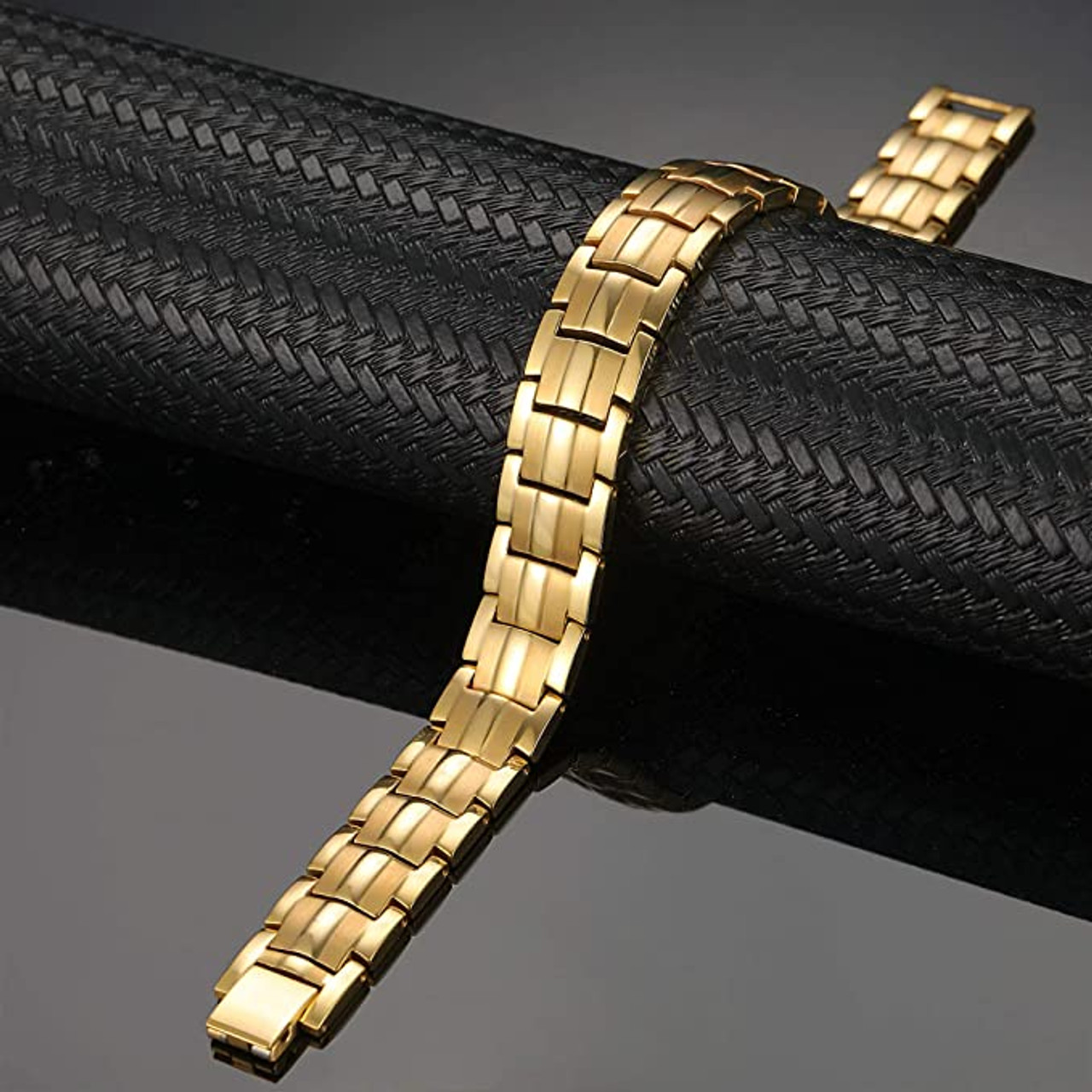 Stainless Steel Diamond Bracelet Mens W/14k White Gold Accents 8.5 inch -  JFL Diamonds & Timepieces