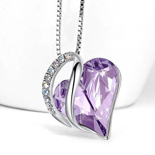 [wingbling] Love Catcher Natural Stone Heart Pendant 全6色 925 Sterling Silver Heart Motif Pendant with Larimar Stone
