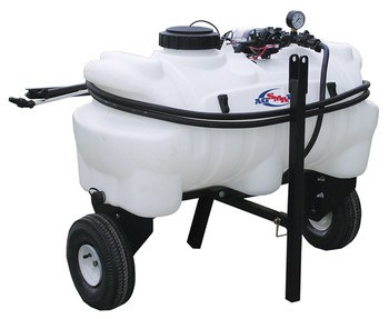 25 Gallon Agsmart Compact Trailer Spot Sprayer. Has Everflo 2.2 Gpm Pump, 84" Boom Coverage, 18" Spray Wand, Adjustable Tip, 15 Ft. Hose. Also Includes Extended Tongue, Powder Coated Frame And 10" Pneumatic Tires.