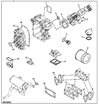 John Deere Gasket Kit Part Number MIA10496