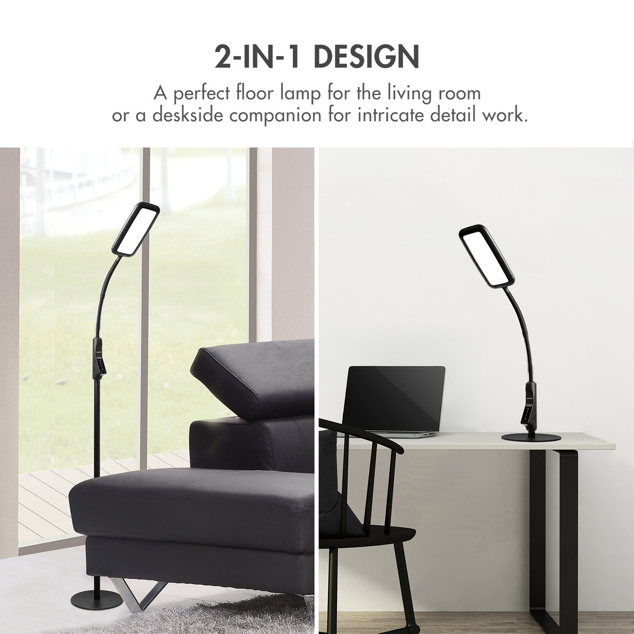 2 in 1 Dimmable LED Floor or Desk Lamp