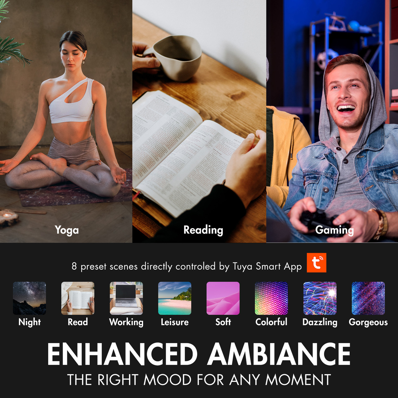Tenergy Smart WiFi Light Bulb with White and Color Ambiance