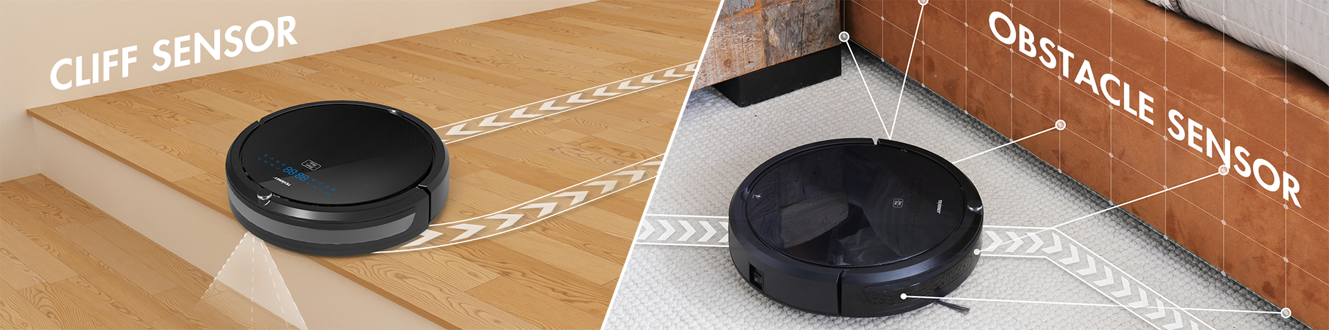 CUSTOM CLEANING MODES - Tenergy's robotic vacuum cleaner has 4 unique cleaning modes; auto/S-shape mode,edge mode, spot mode, and double cleaning mode. Combine with Turbo mode to bring extra cleaning power and enabling 8 different cleaning configurations.