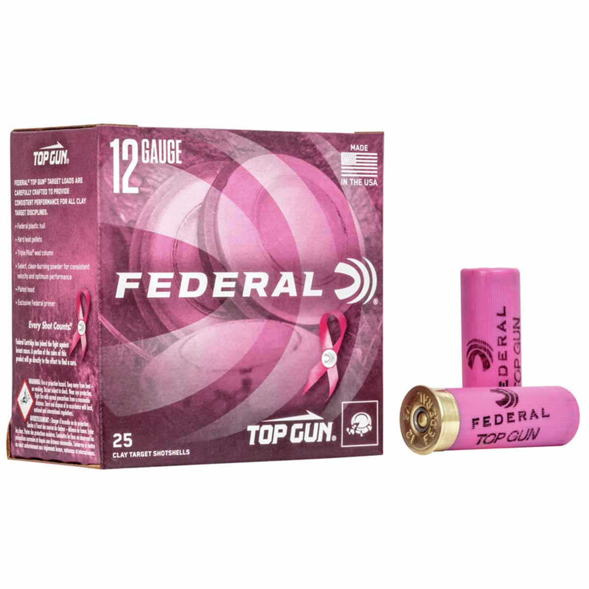 Federal Lead Top Gun Target Load, Pink Ammo, 12 Gauge 2 3/4