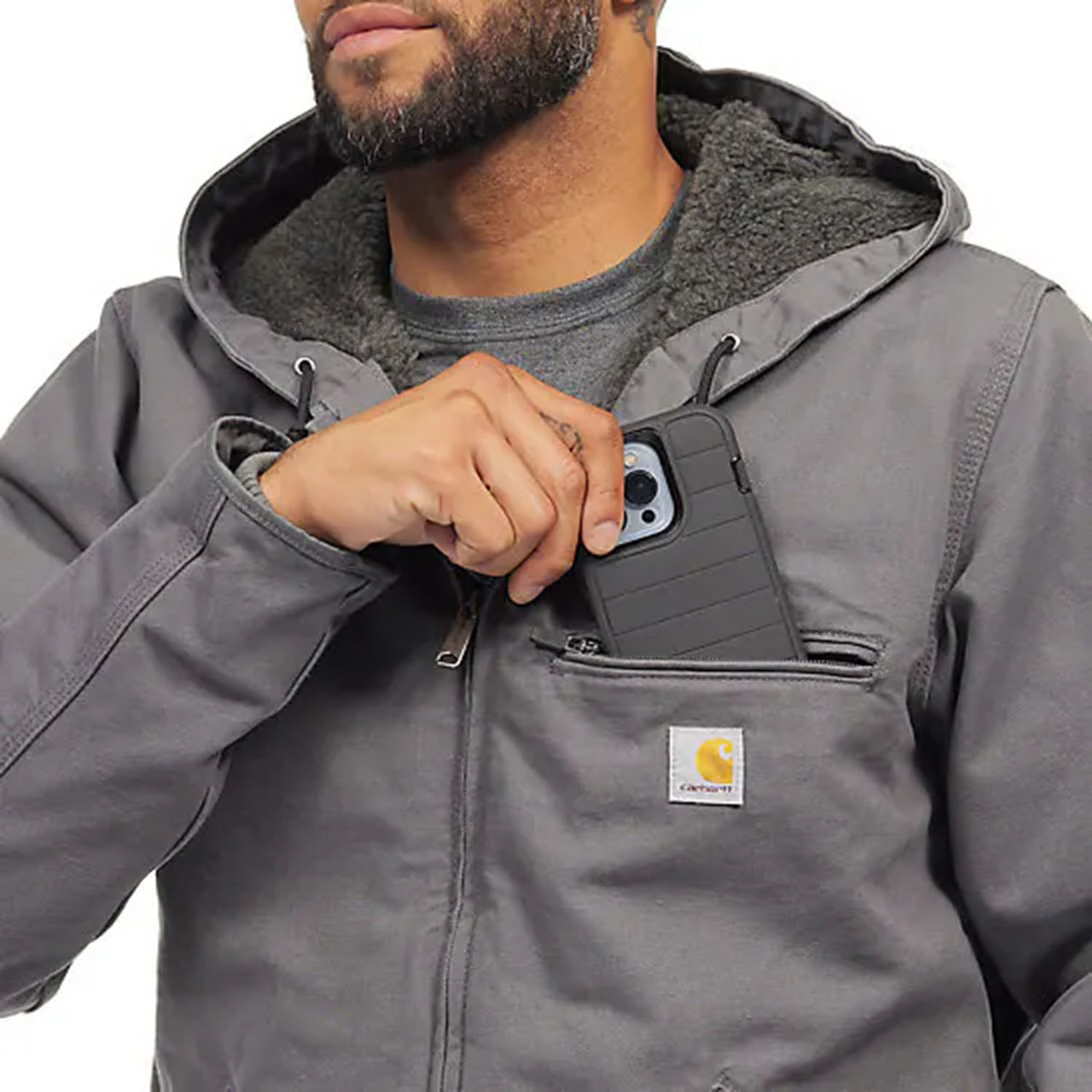Carhartt Washed Duck Sherpa-Lined Hooded Jacket Rogers Sporting