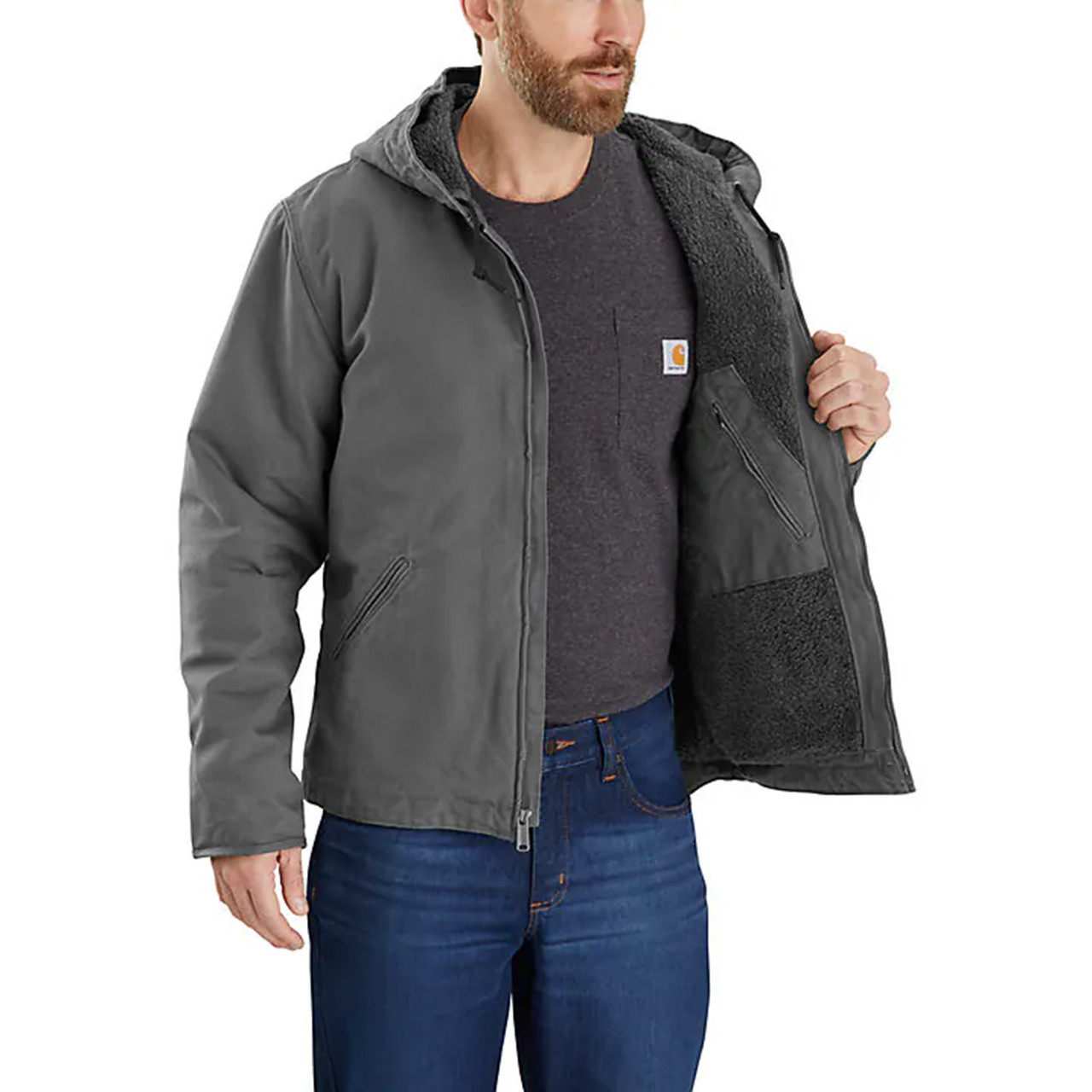 Carhartt Washed Duck Sherpa-Lined Hooded Jacket Rogers Sporting