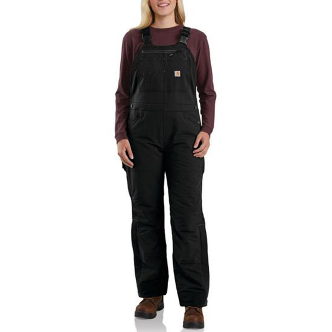  Carhartt Women's Super Dux Relaxed Fit Insulated Bib Bottoms  and Overalls, Black, X-Small US : Clothing, Shoes & Jewelry