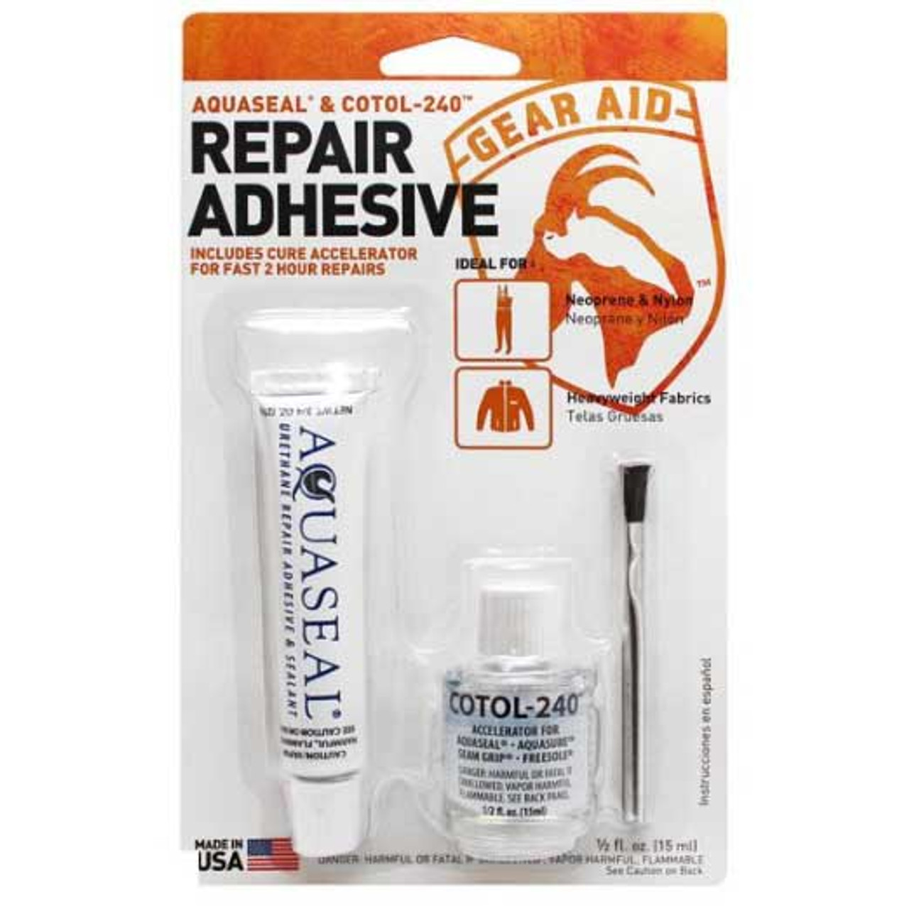 Aquaseal Wader Repair Urethane Repair Adhesive & Sealant with Cotol Combo