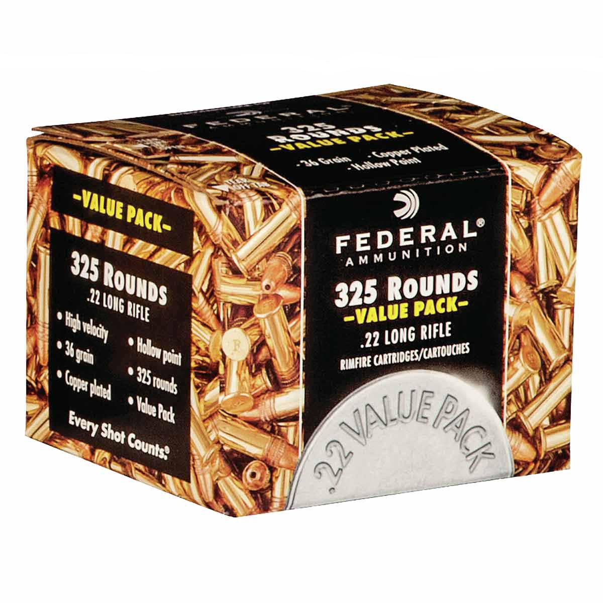 Federal 22 LR 36 Grain Copper Plated Hollow Point Rimfire