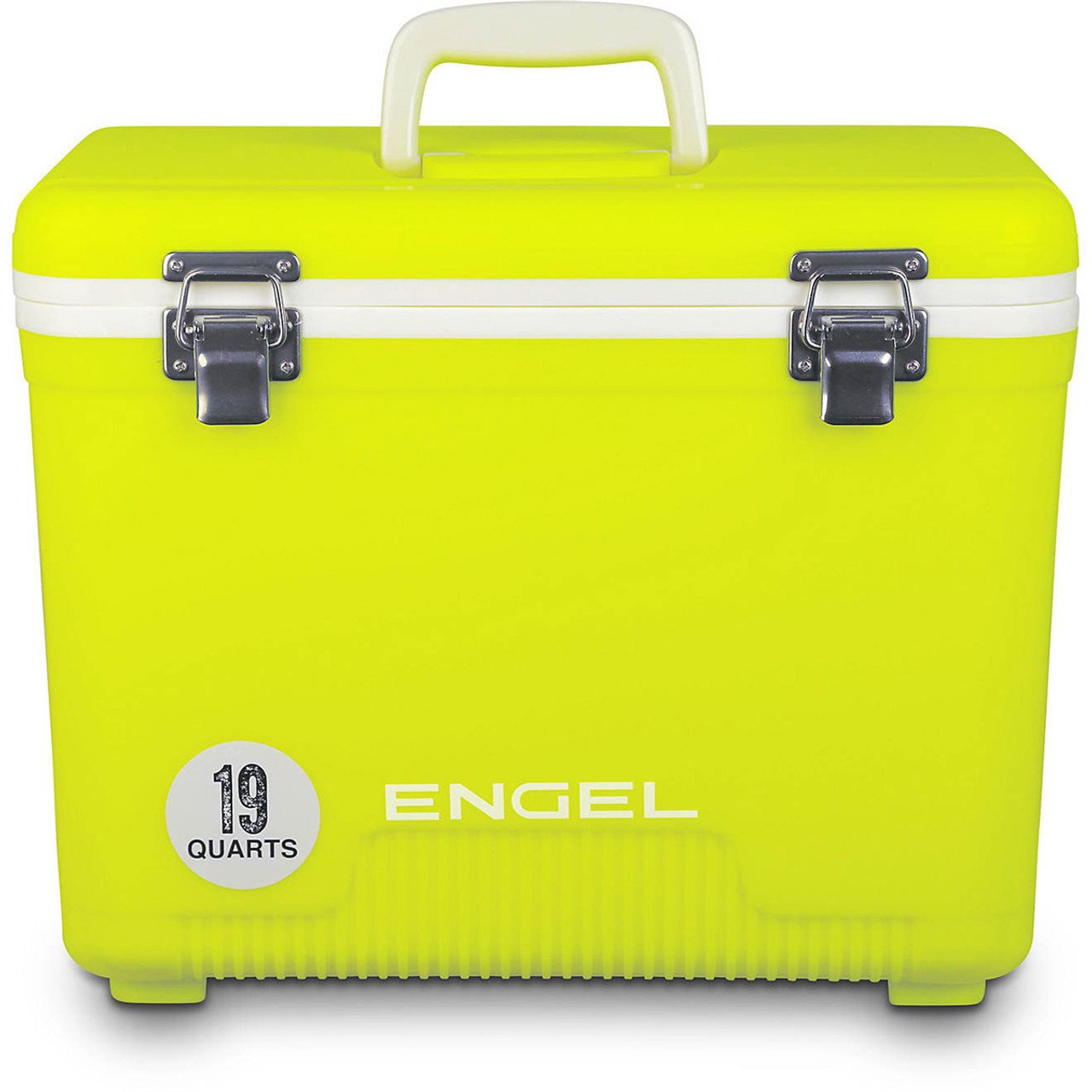 Engel Durable 30 Quart Live Bait Dry Box and Cooler with Rod Holders, White