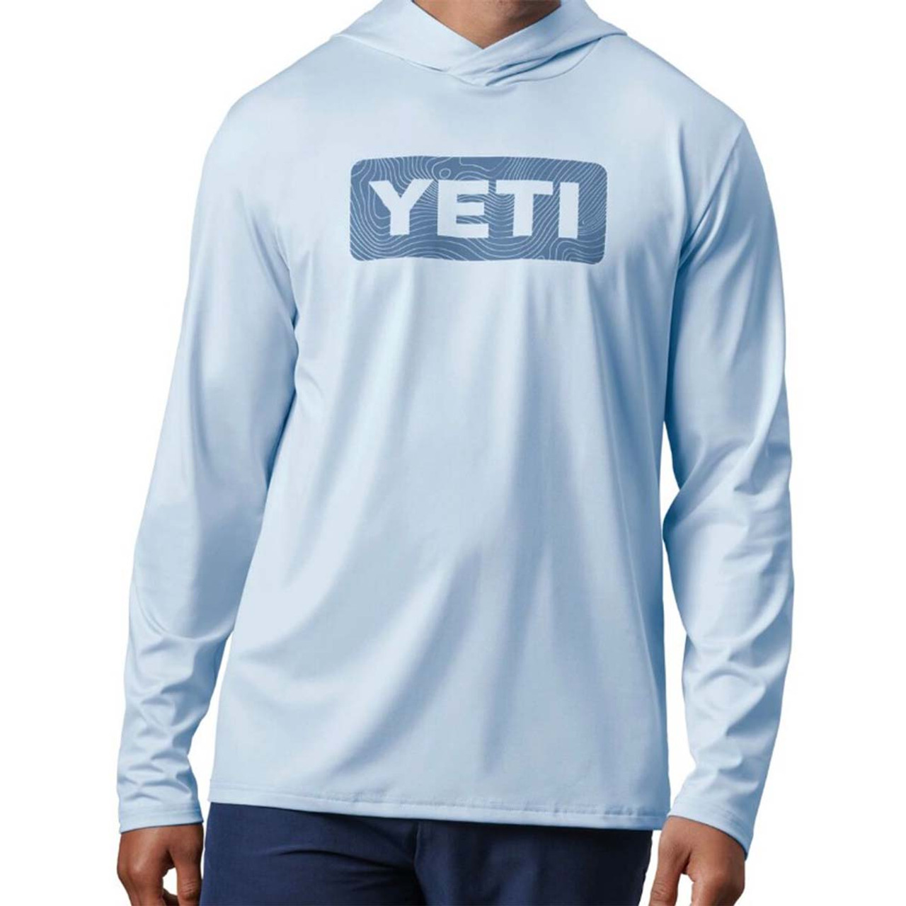 Yeti Wave Logo Badge Hooded Long Sleeve Sunshirt - Ice Mint