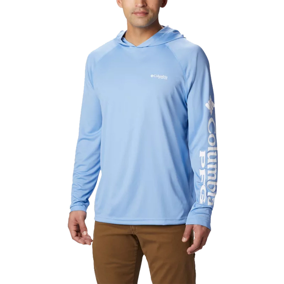 Columbia Terminal Tackle Sweat à capuche pour homme, Gris froid/logo bleu vif, Grand (Long
