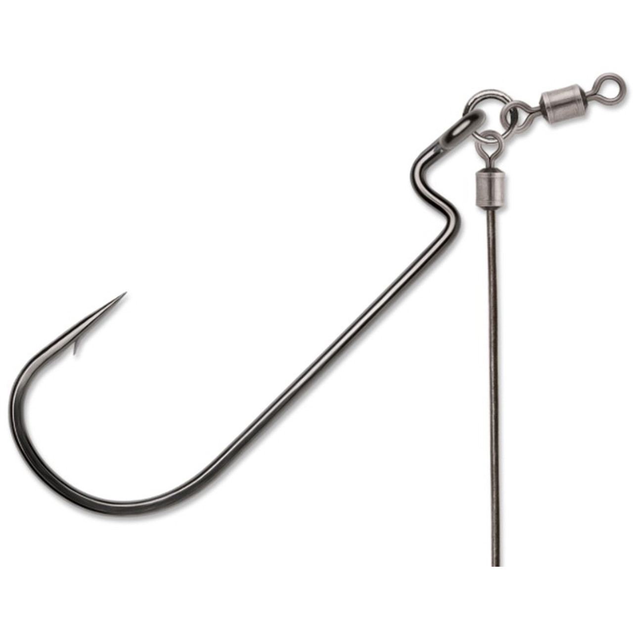 VMC Tokyo Rig Heavy Duty Worm, Black Nickel, Hook Size 5/0