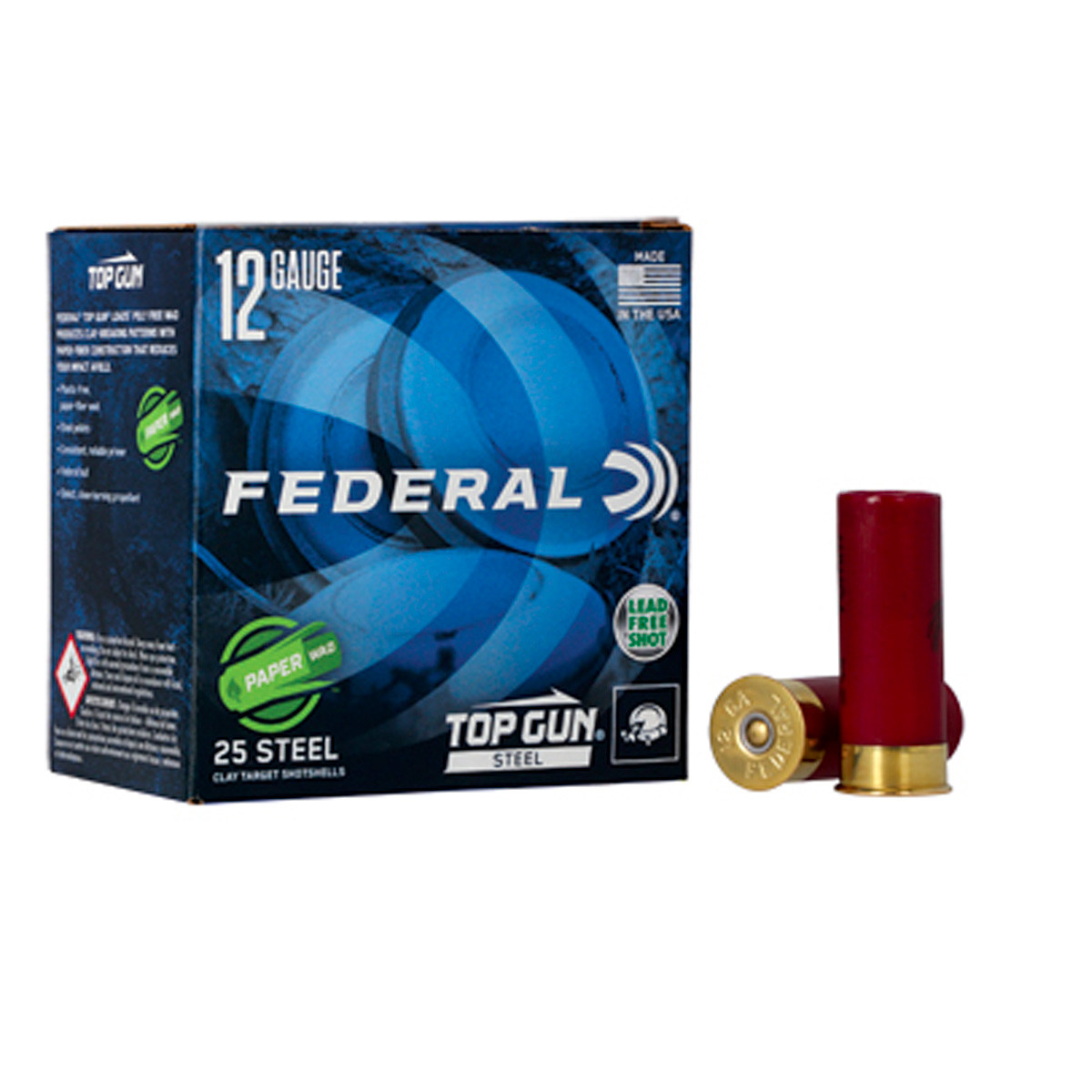 Federal 12 Gauge 2 3/4" 1 oz. 1250 FPS Top Gun Steel Shot Paper Wad