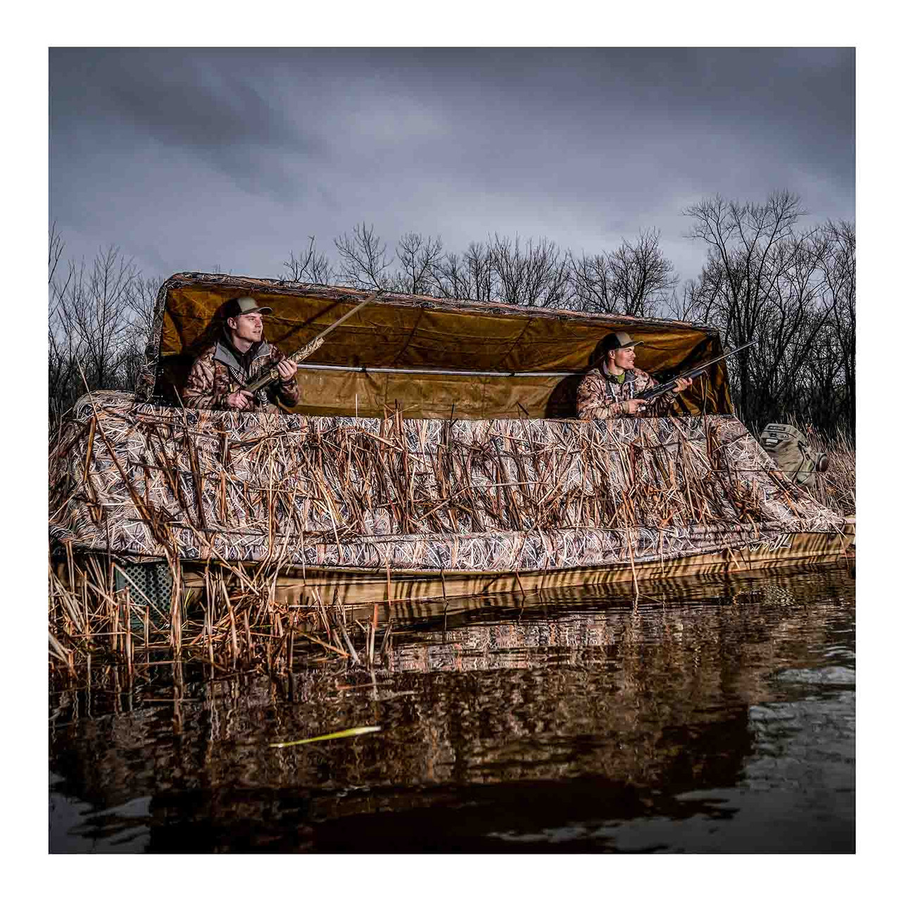 bauhutte bhc-1200 ① Beavertail 1400/1600 Series Flip-Top Boat Blind | Rogers Sporting