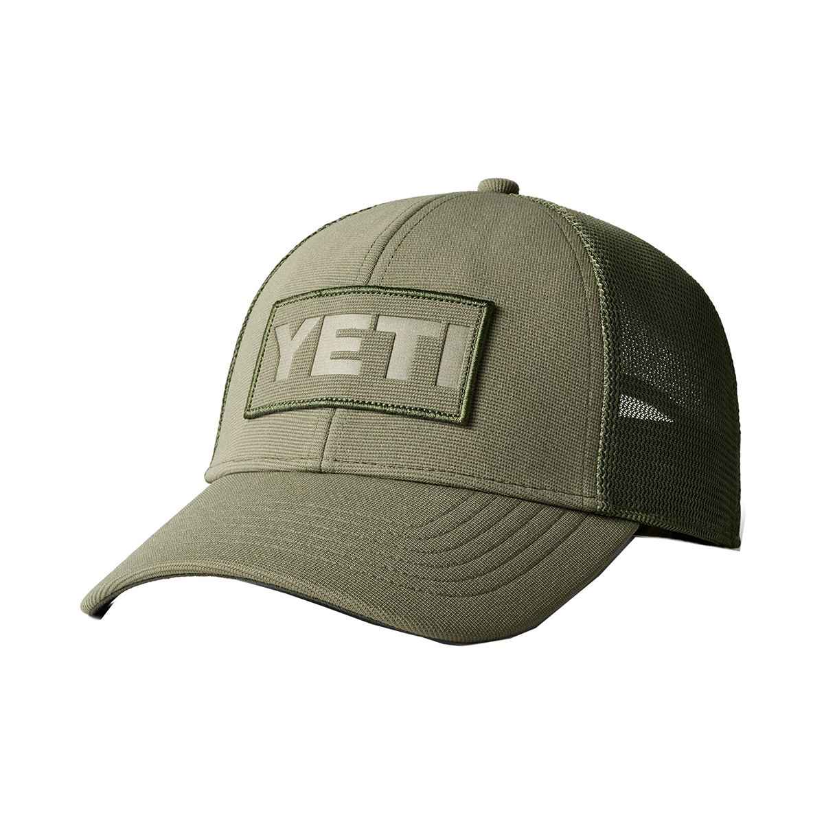 YETI Logo Patch Low Pro Trucker Hat – Beige/Cream with Pink Embroidered Patch Yeti Coolers Logo Ladies Low Profile Trucker Hat Cap Pink  main image 4