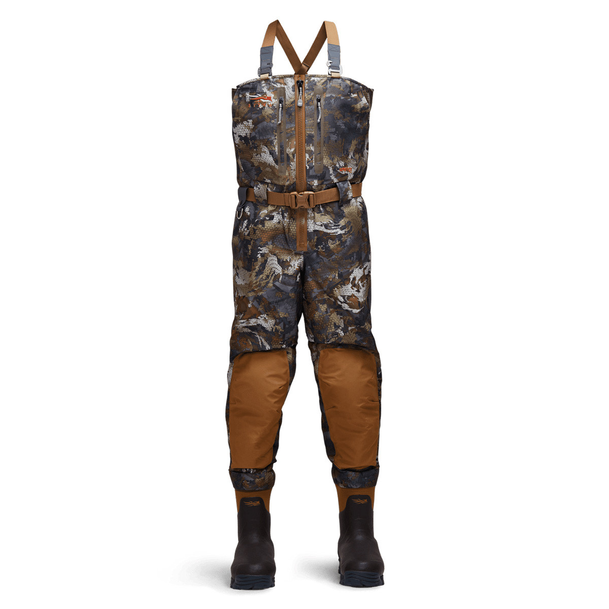 Sitka Men\'s Camouflage Hunting Delta Zip Wader - Optifade Timber Sitka Delta Zip Wader Optifade Waterfowl Marsh main image 4