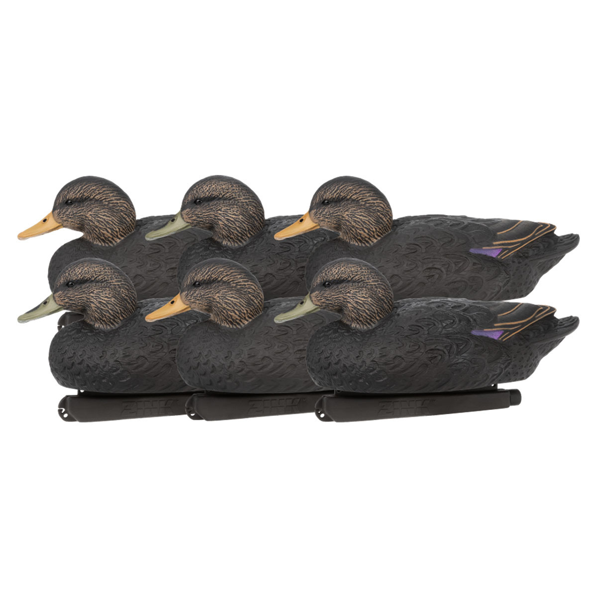 Zink Hunter Series Floater Black Duck Decoys - 6 Pack | Rogers