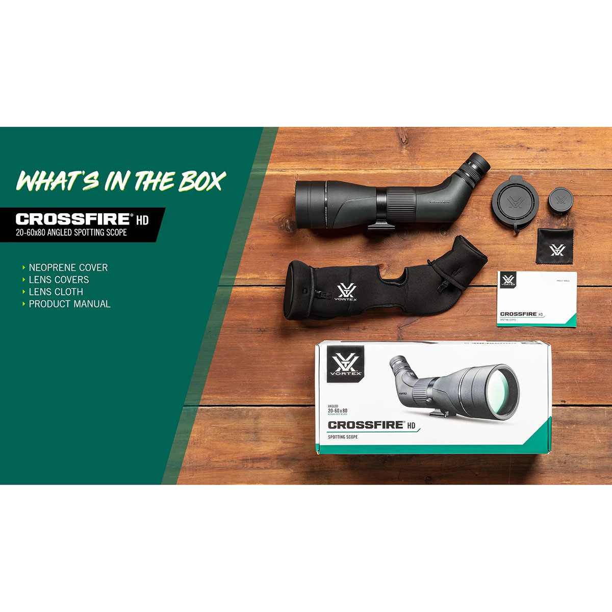 Vortex Crossfire HD 20-60x80 Angled Spotting Scope | Rogers