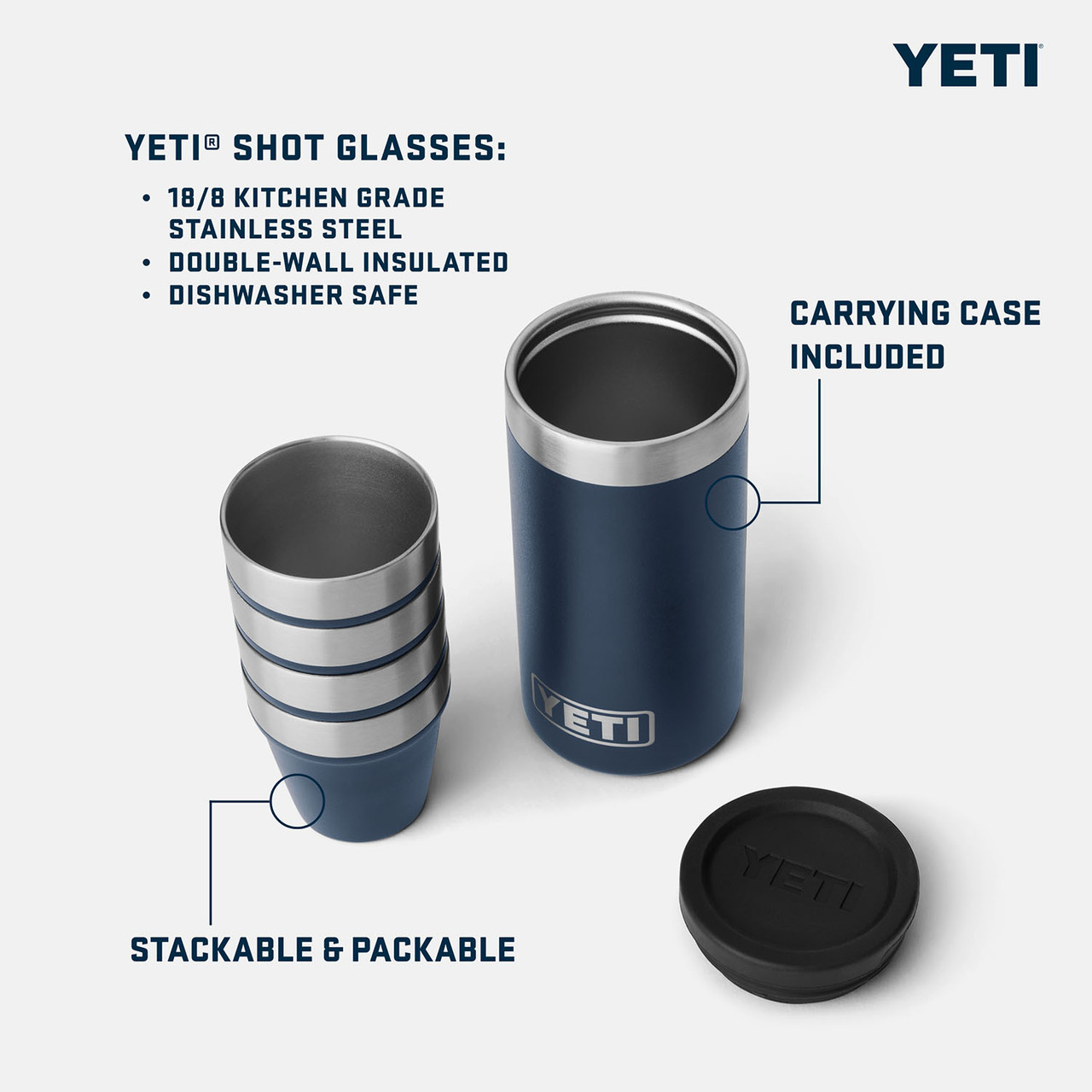 Yeti Shot Glasses and Carrying Case | Rogers Sporting Goods