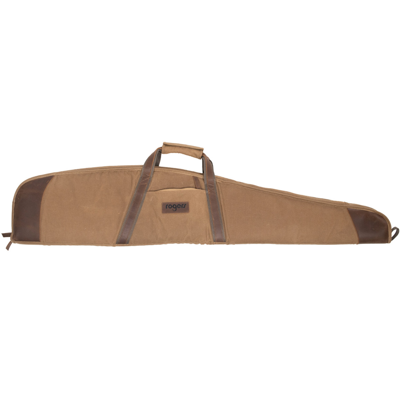 TOURBON Hunting 48 Inch Padded Soft Rifle Case With Scope Cover & Ammo Pocket - Brown Canvas