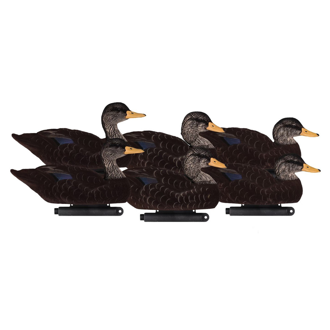 DARK DUCKS ALL COLLECTION ダークダックス Dakota Decoys X-Treme Fully Flocked Black Duck Decoys, 6 Pack