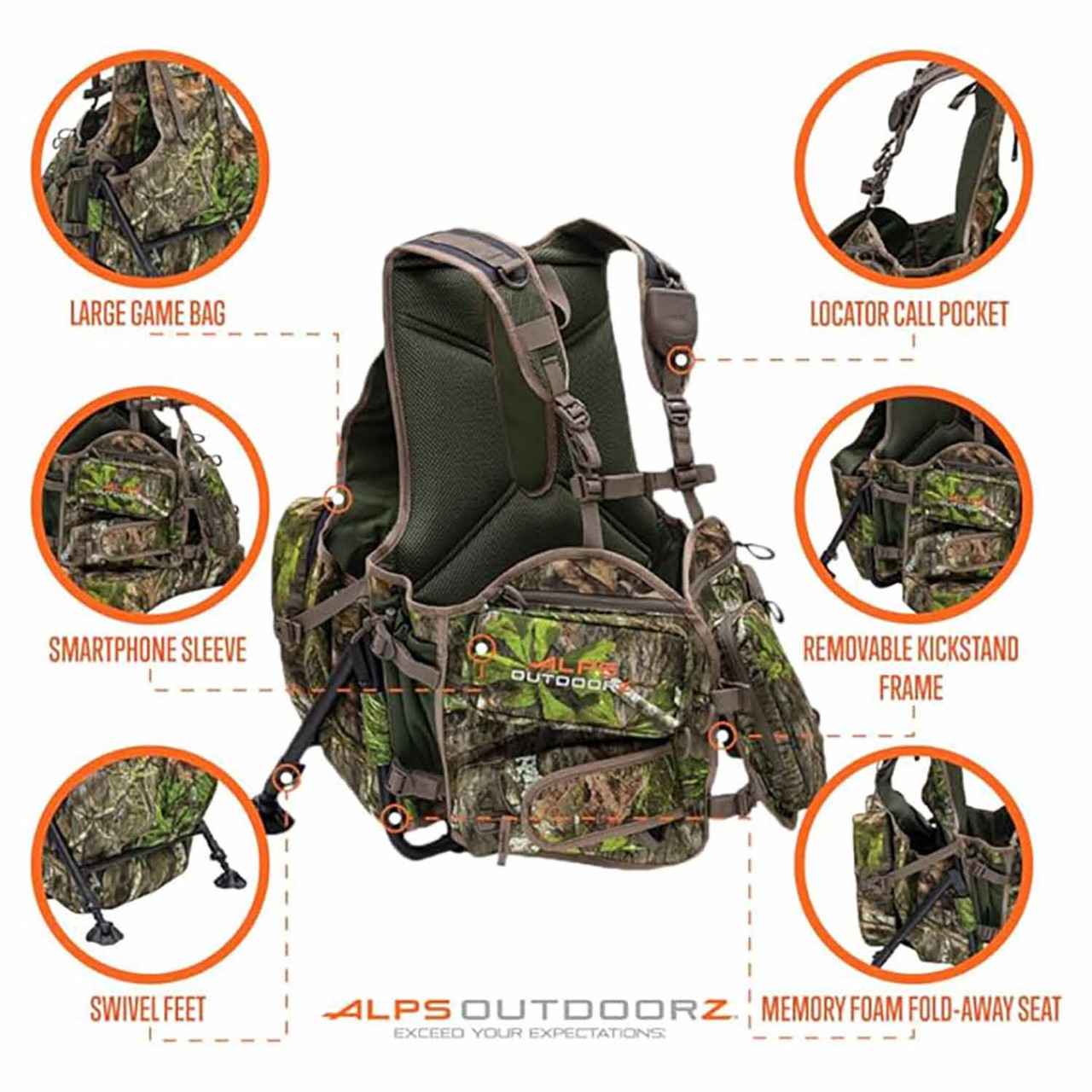 ALPS OutdoorZ Grand Slam Turkey Vest, Mossy Oak Original