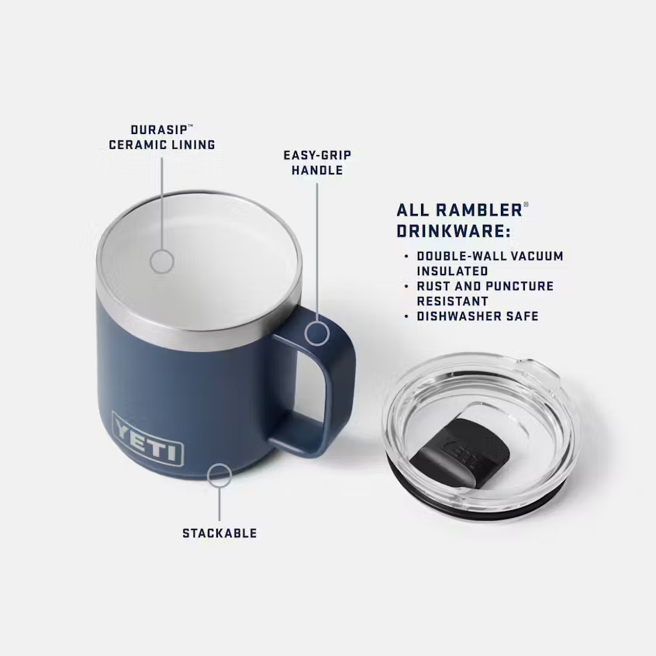 Yeti Rambler 10 oz. Stackable Travel Mug with Durasip Ceramic