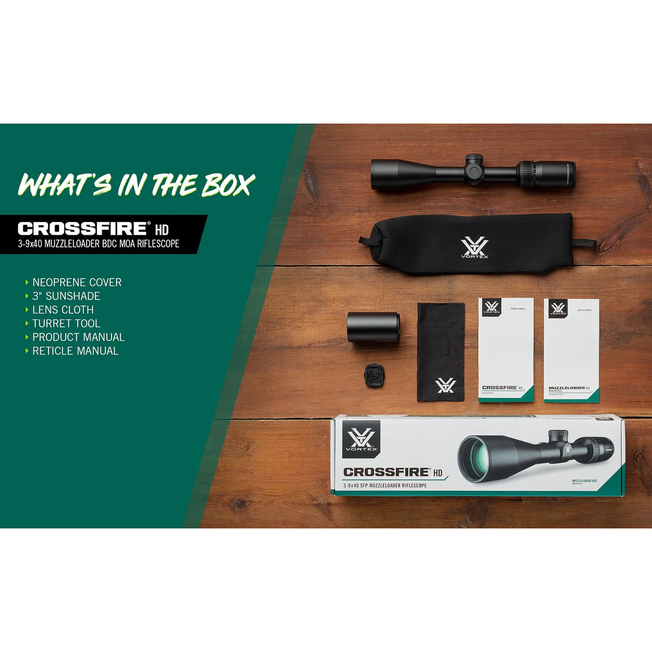 Vortex Crossfire HD 3-9x40 Muzzleloader BDC MOA Rifle Scope