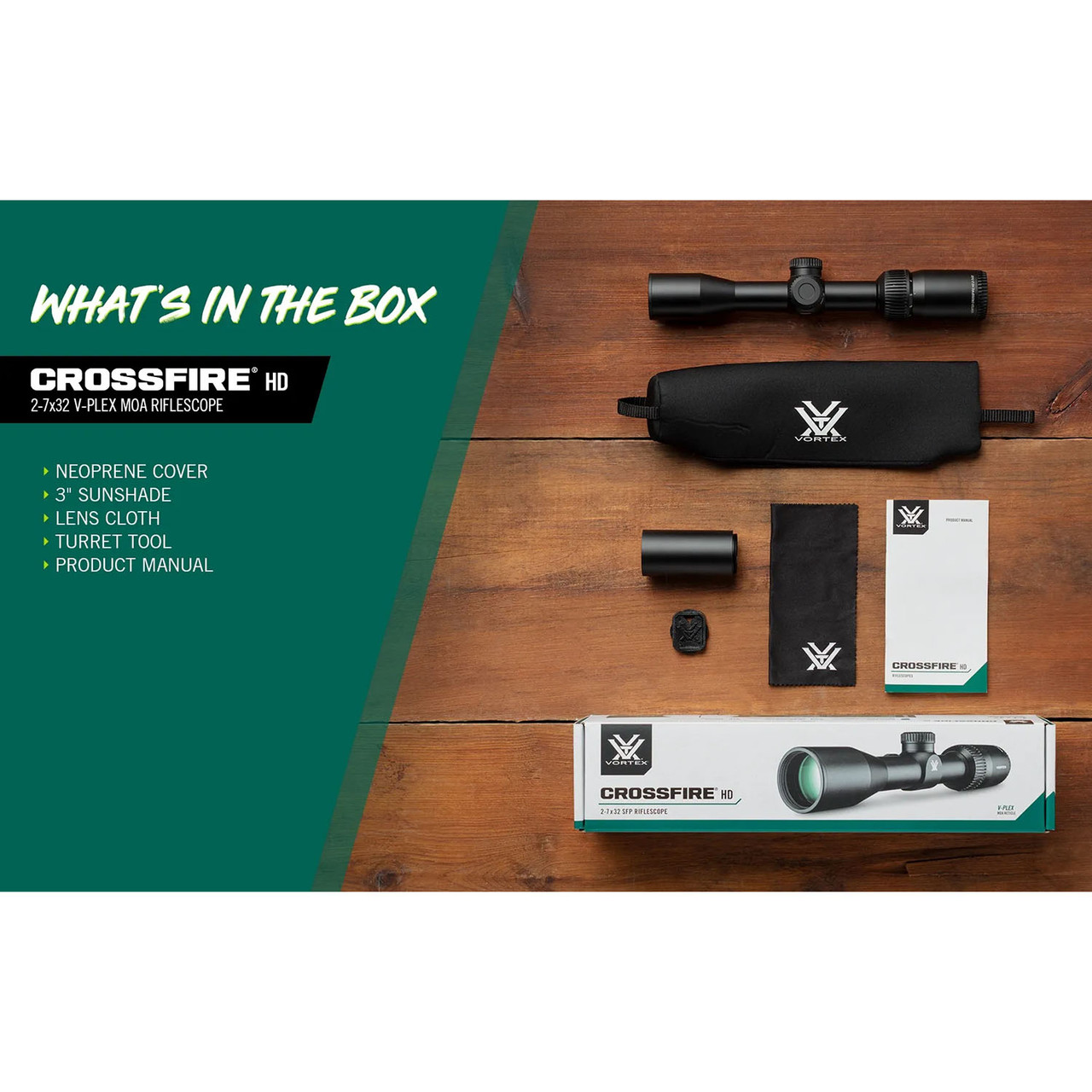 Vortex Crossfire HD 2-7x32 SFP V-Plex MOA Rifle Scope | Rogers