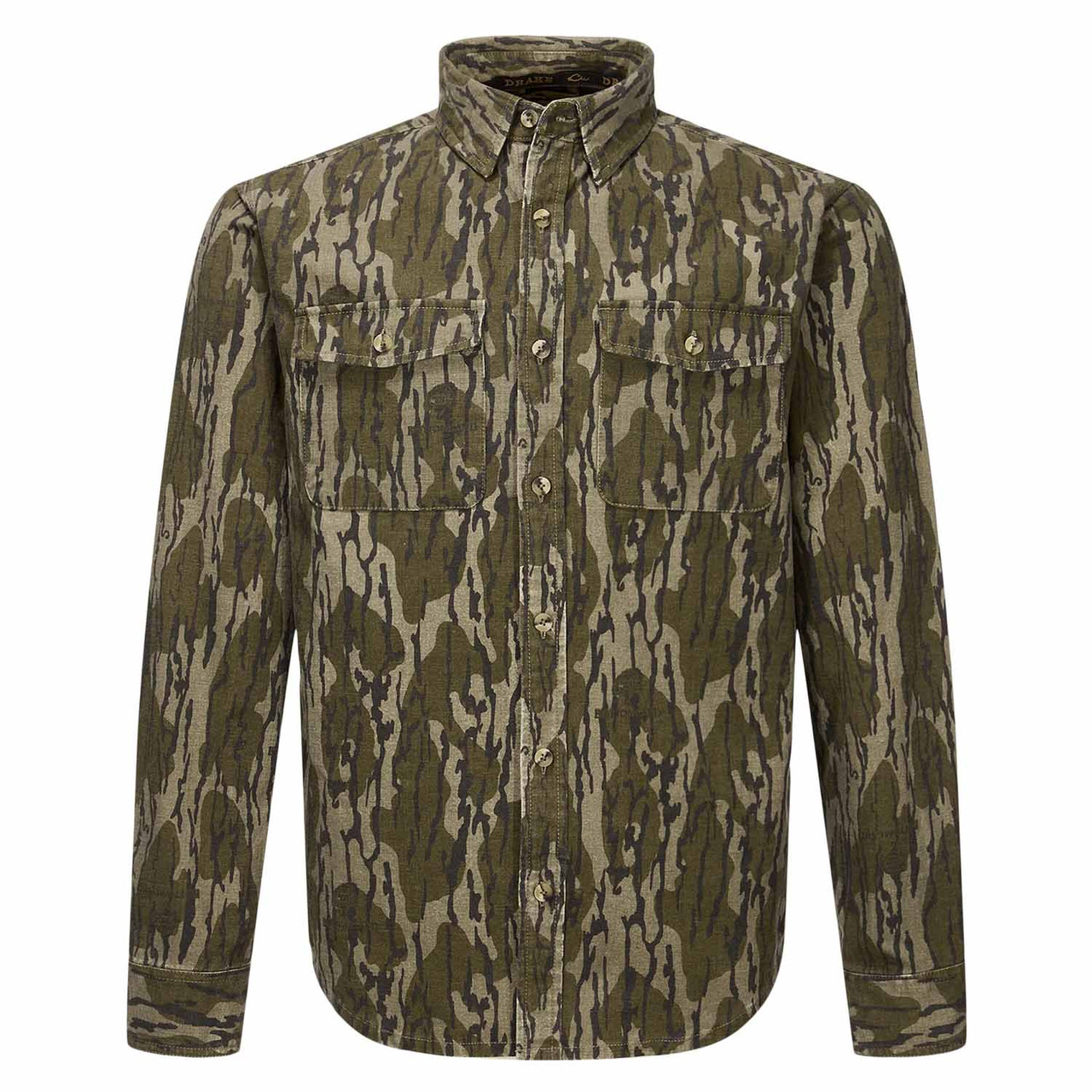 Drake Throwback 80 Button Down Shirt Mossy Oak Bottomland / Medium Drake Throwback 80 Button Down Shirt Mossy Oak Bottomland / Medium